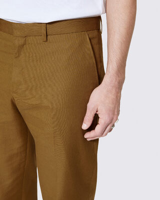 Cotton linen suit pants bronze