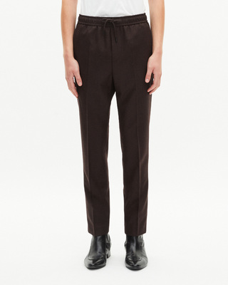 Brown wool straight pants