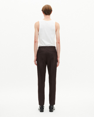 Brown wool straight pants