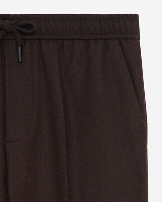 Brown wool straight pants