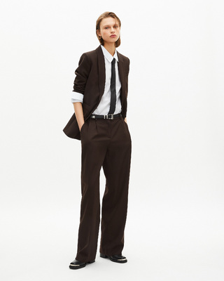 Brown wool-blend suit jacket