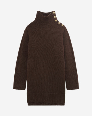 Short dress in brown wool