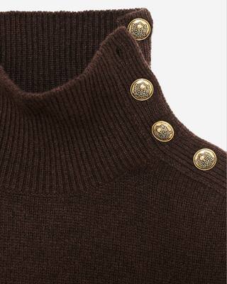 Short dress in brown wool