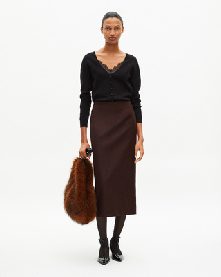 Long brown pencil skirt