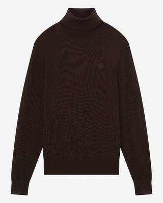 Brown merino wool turtleneck sweater