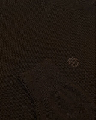 Brown merino wool turtleneck sweater