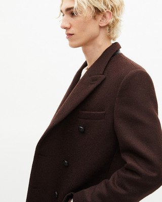 Long brown wool coat