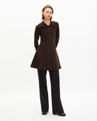 Short brown knit dress