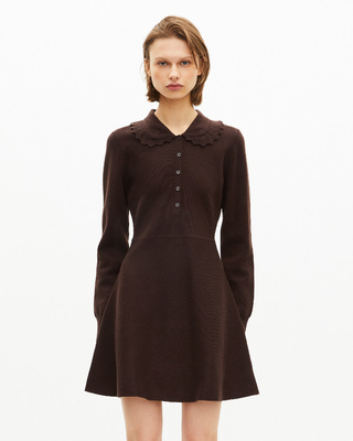 Short brown knit dress