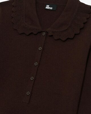 Short brown knit dress