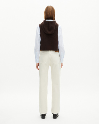 Brown wool and cotton sleeveless sweater