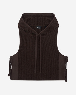 Brown wool and cotton sleeveless sweater