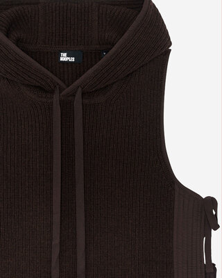 Brown wool and cotton sleeveless sweater