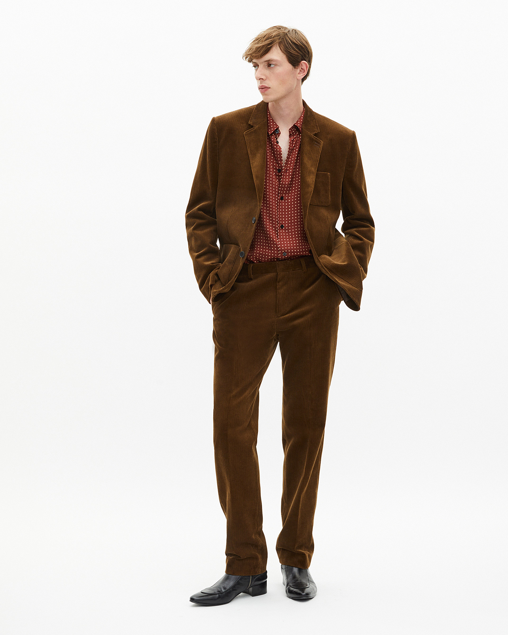 Brown corduroy suit jacket
