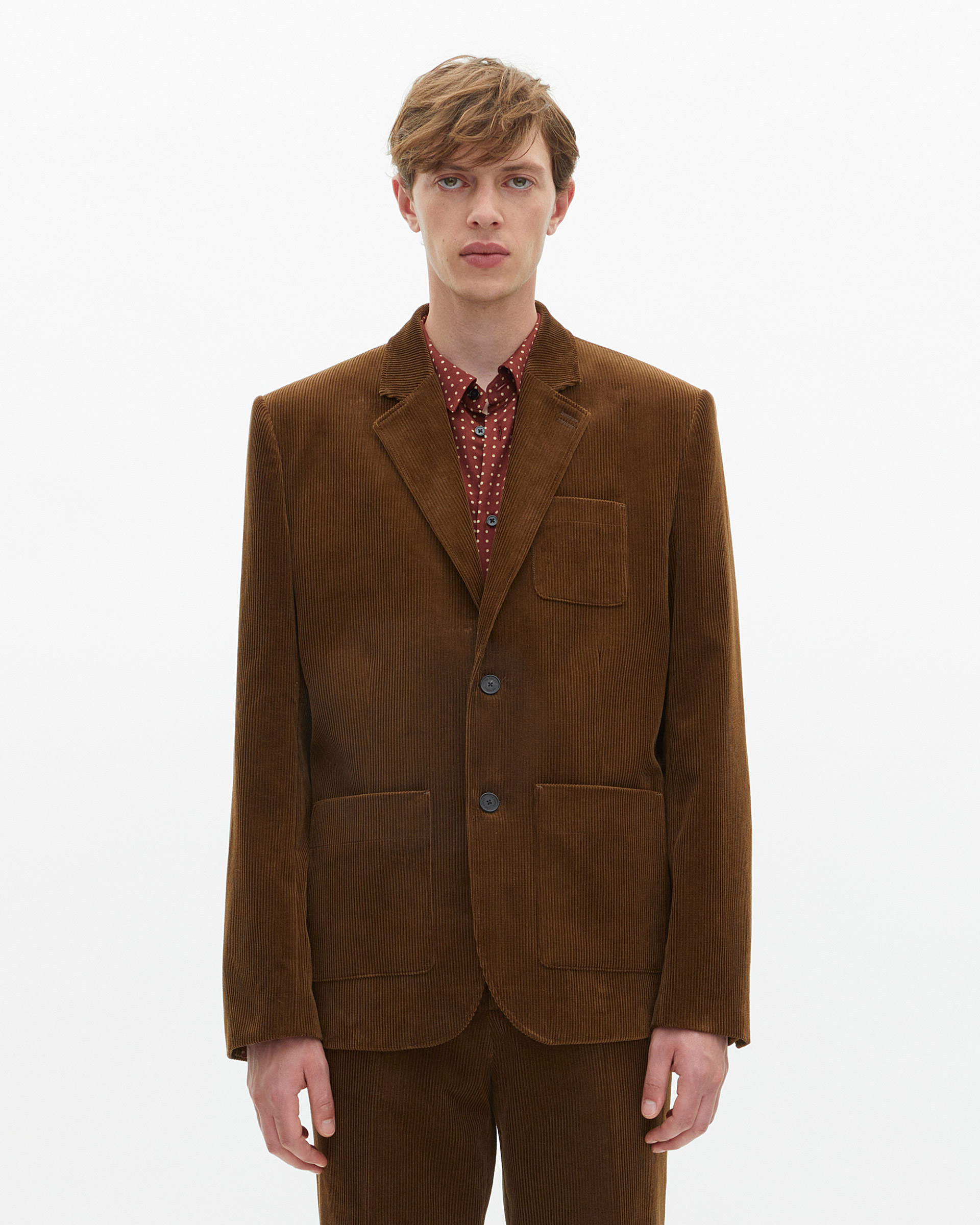 Brown corduroy suit jacket