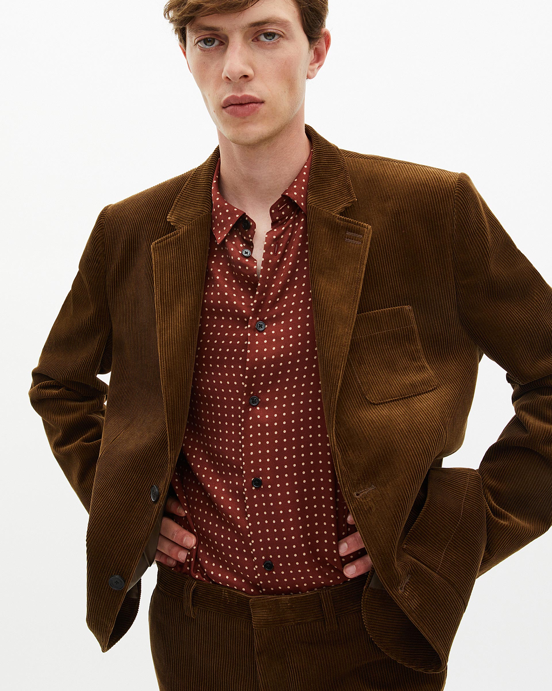 Brown corduroy suit jacket