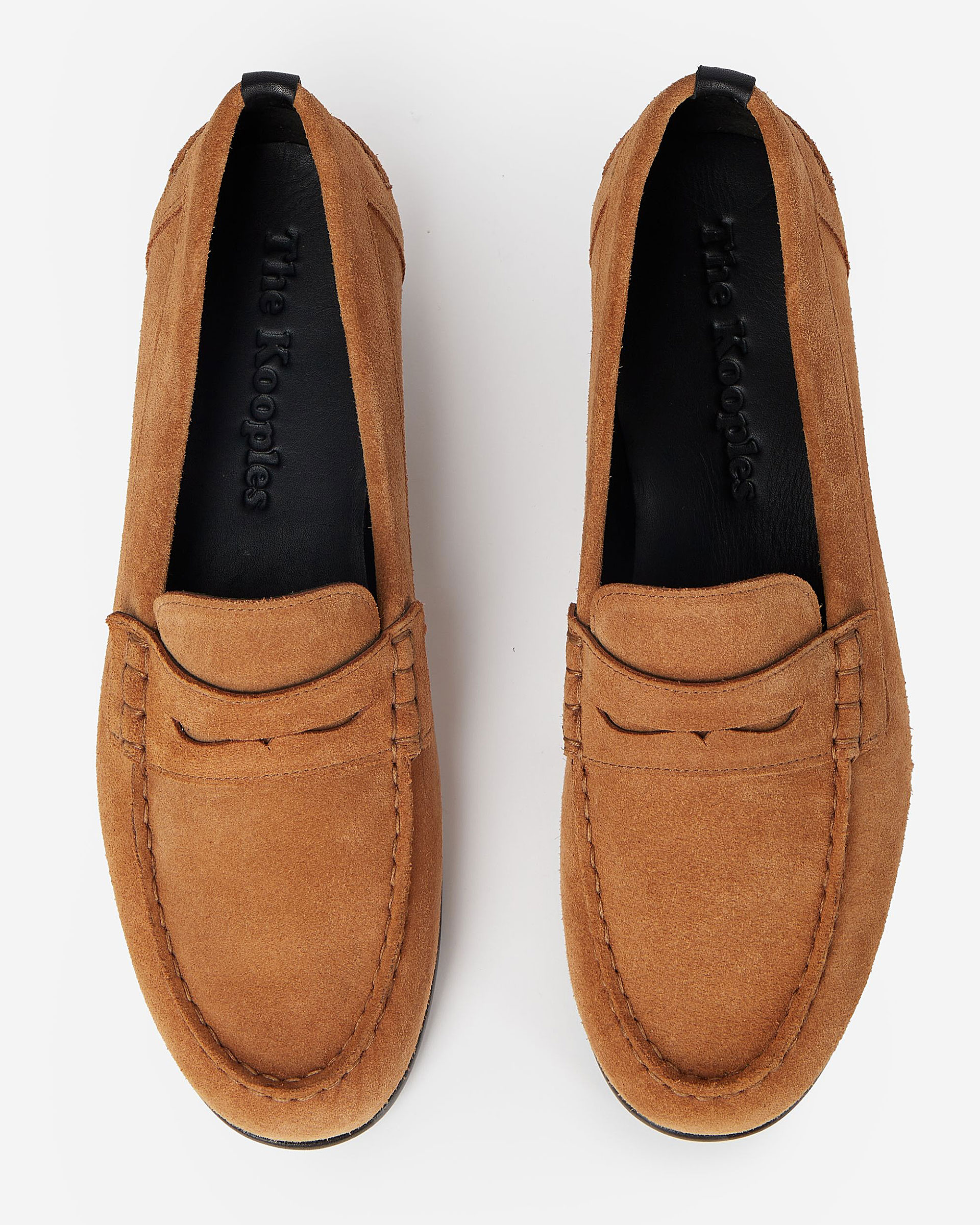 Camel suede leather moccasins