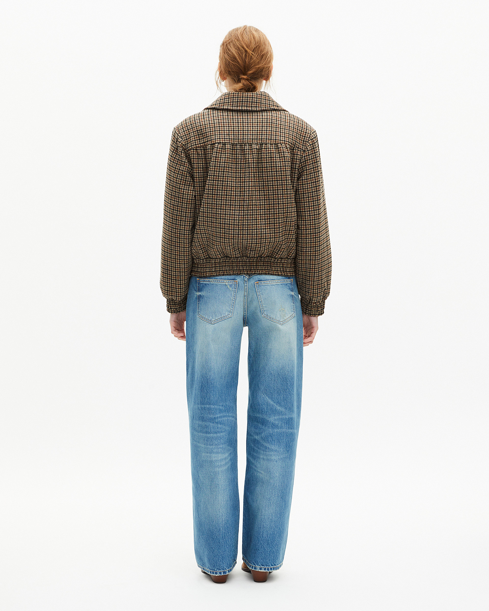 Camel wool houndstooth jacket