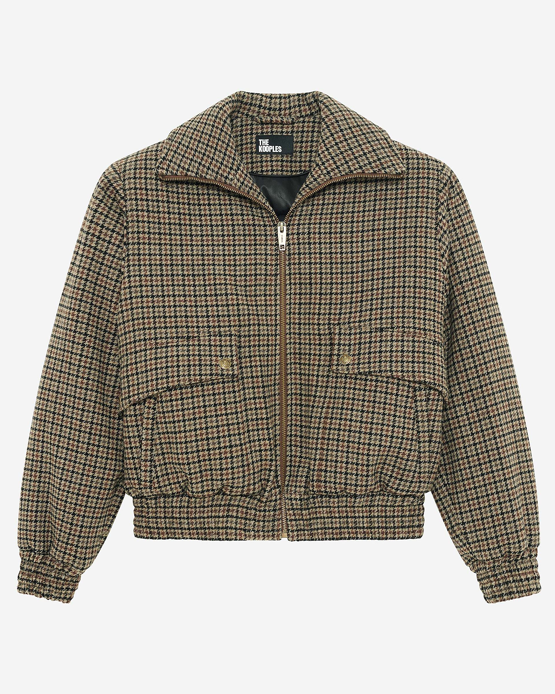 Camel wool houndstooth jacket