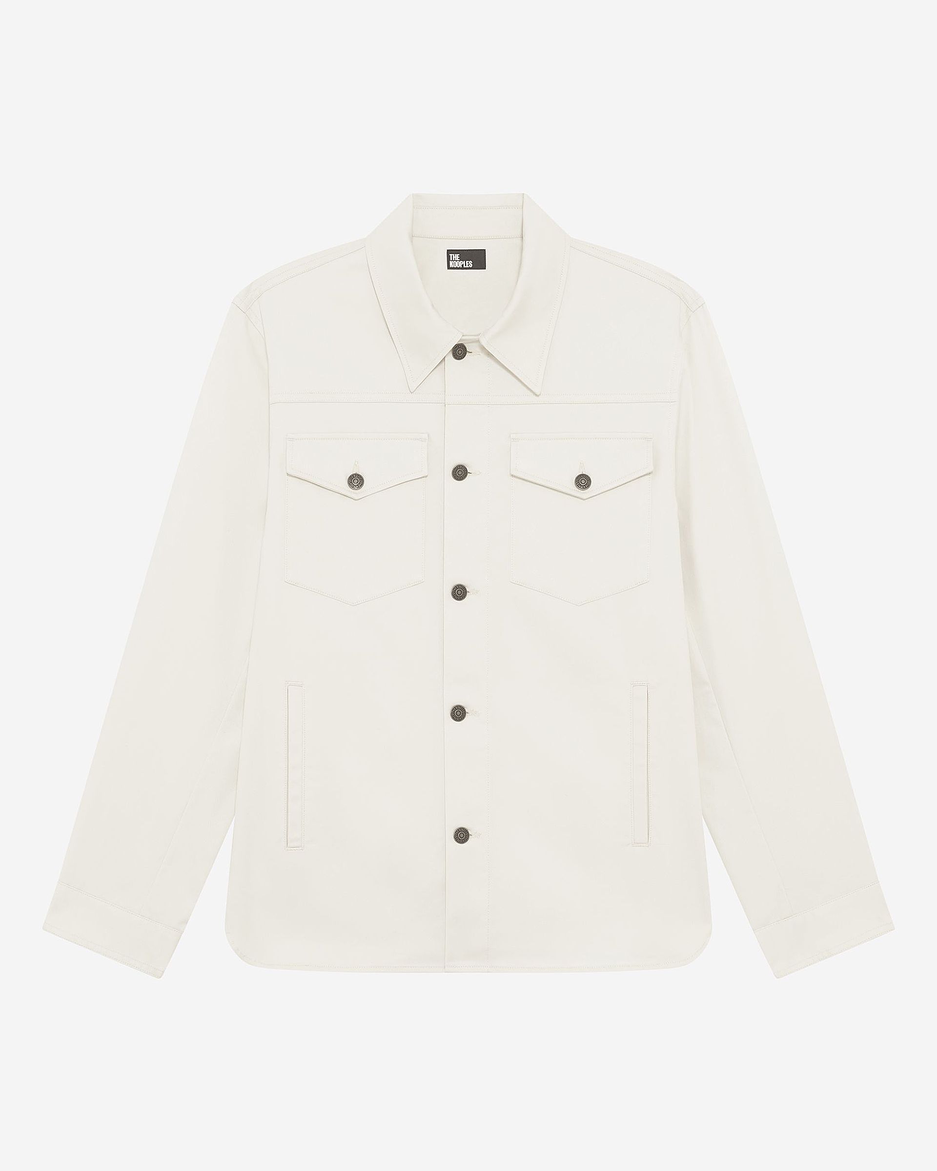 Overshirt with patch pockets in ecru