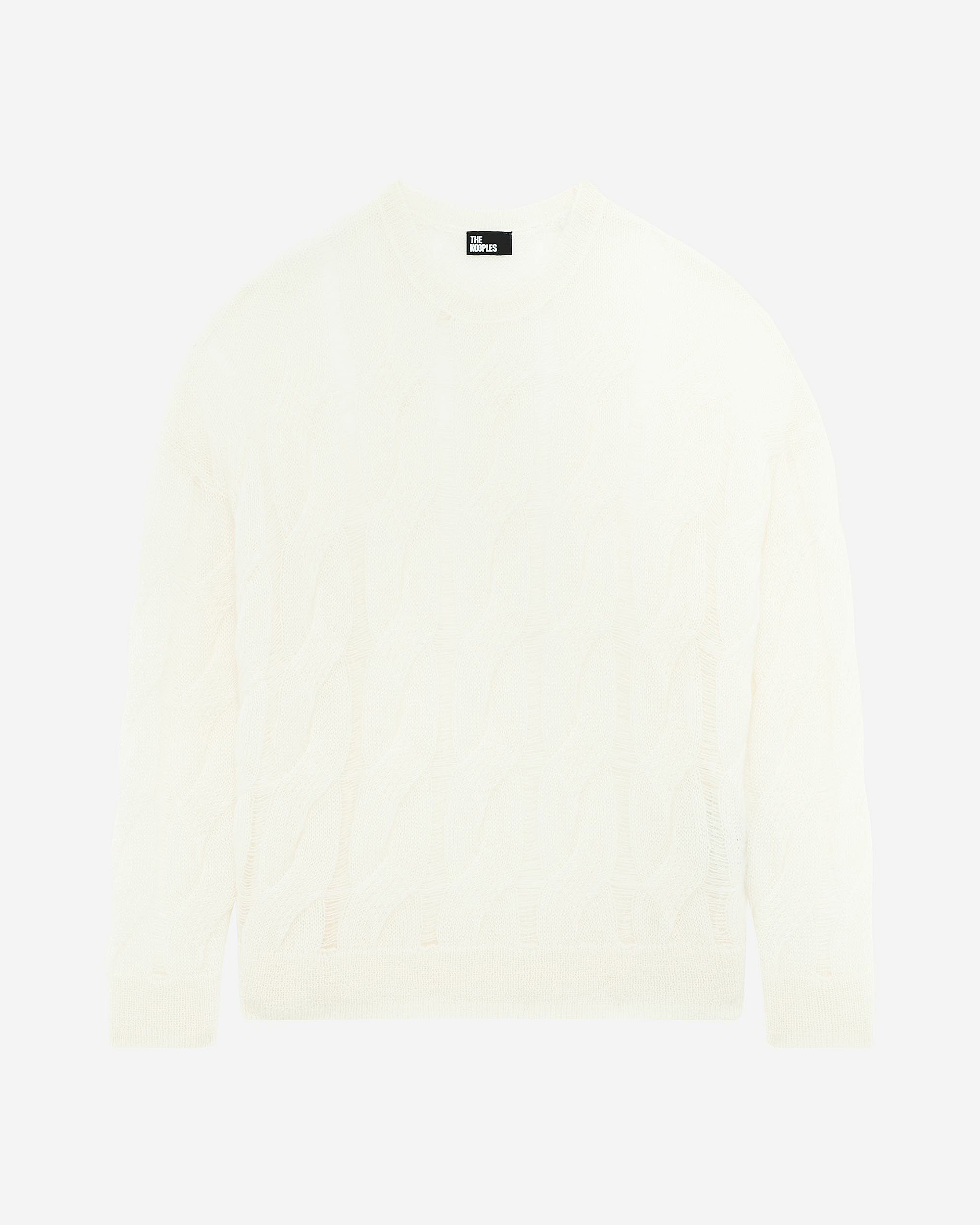 Twisted sweater in ecru wool blend