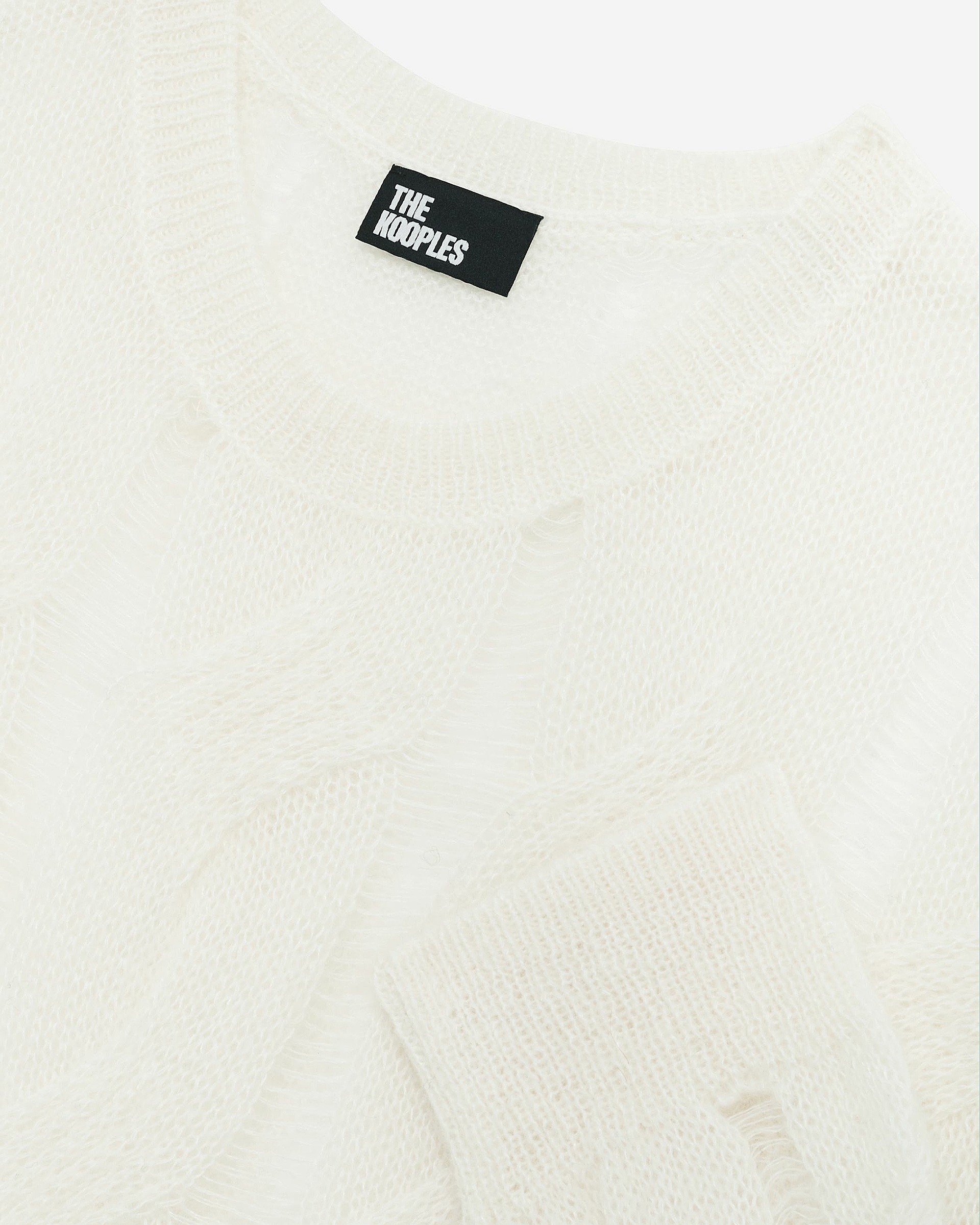 Twisted sweater in ecru wool blend