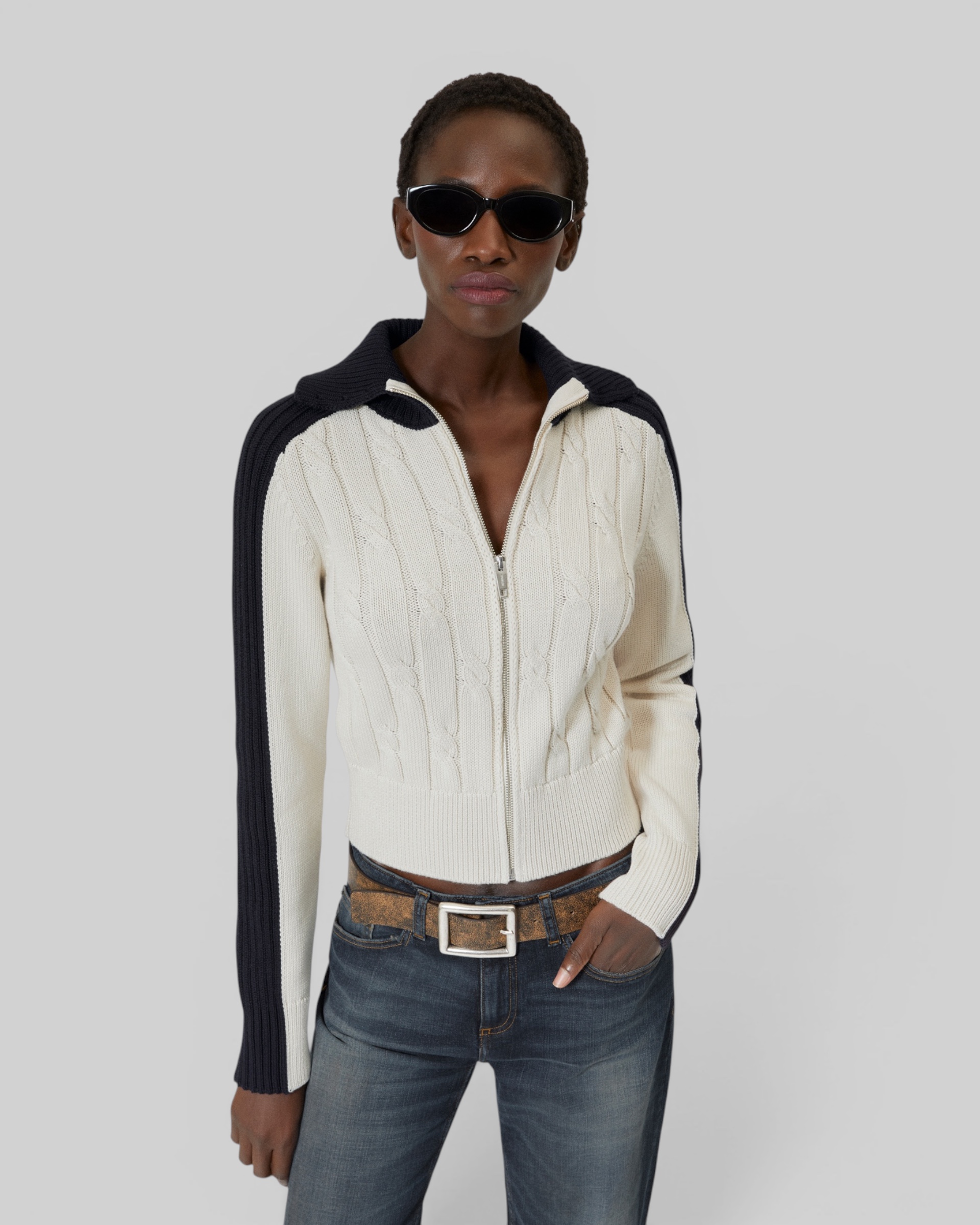 Ecru cotton cardigan