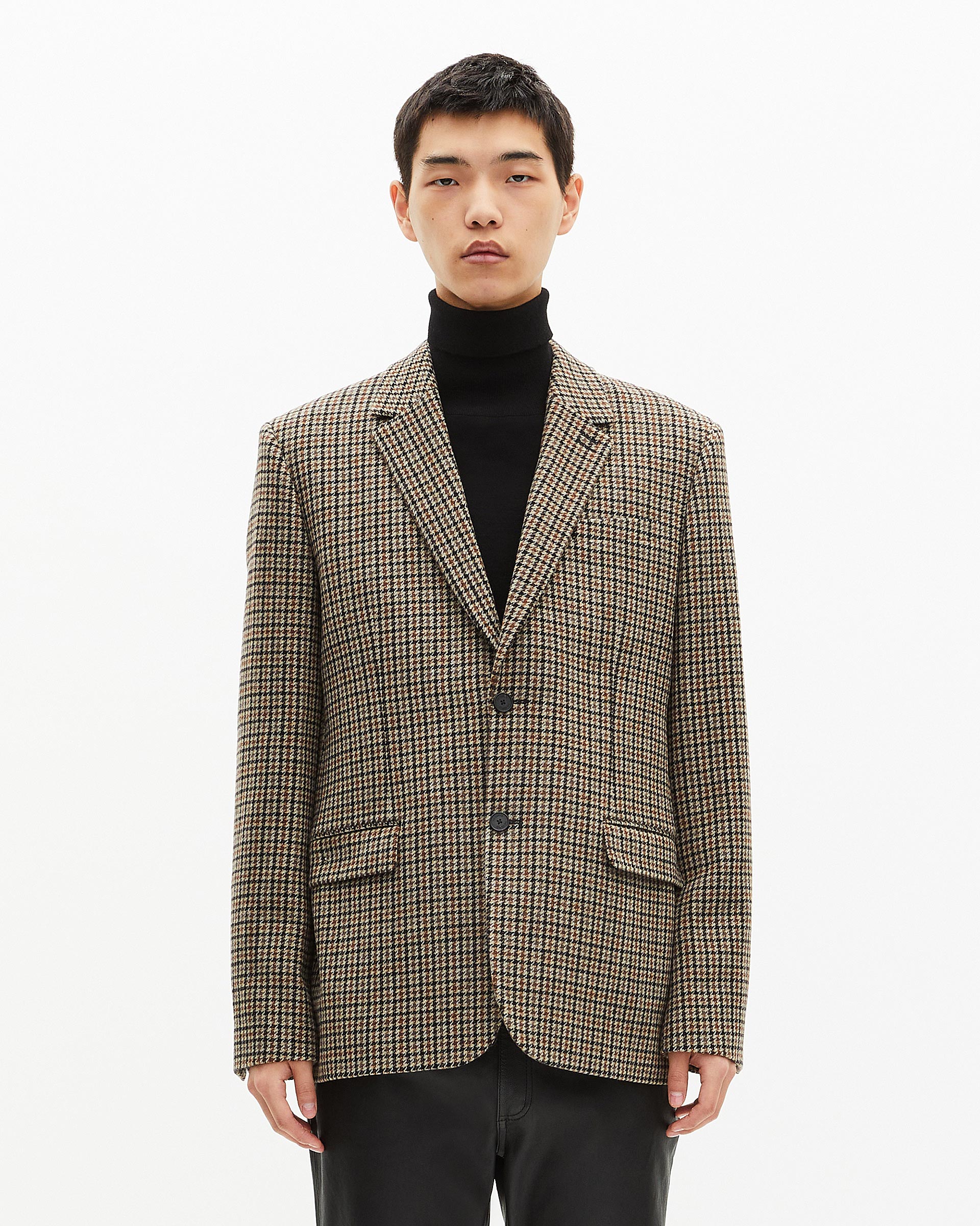 Brown and black houndstooth jacket