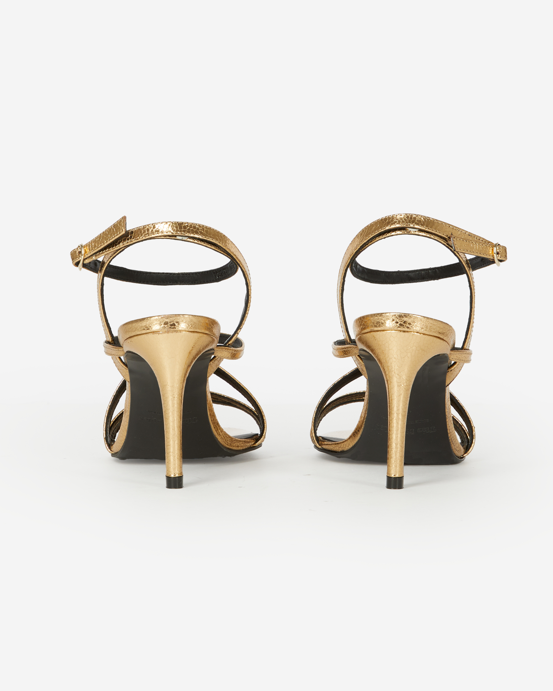 Gold leather heeled sandals