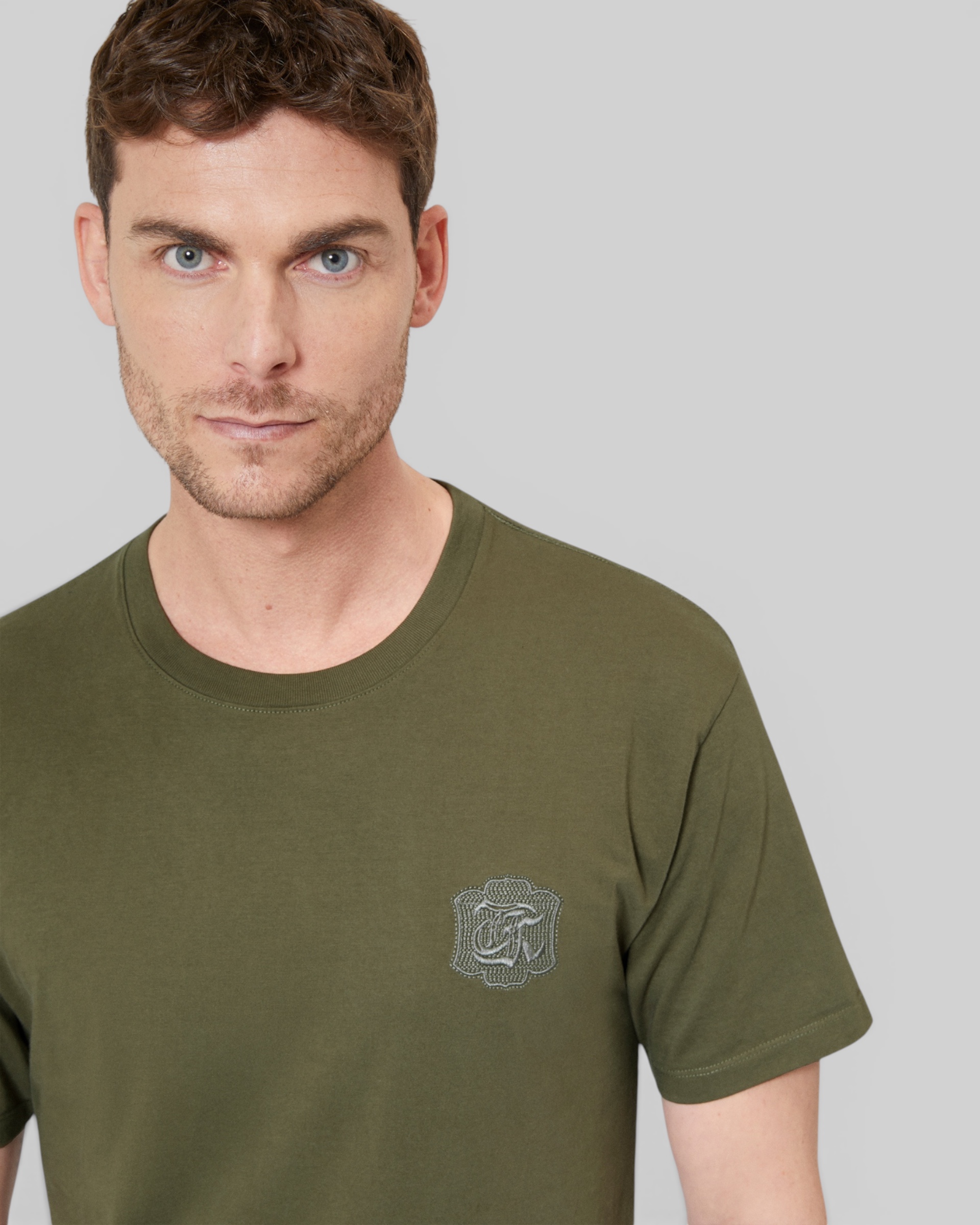 Khaki crest T-shirt