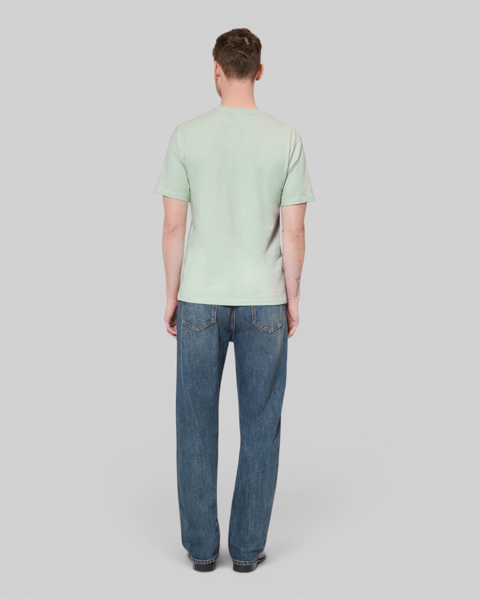 T-shirt with green heart flocking