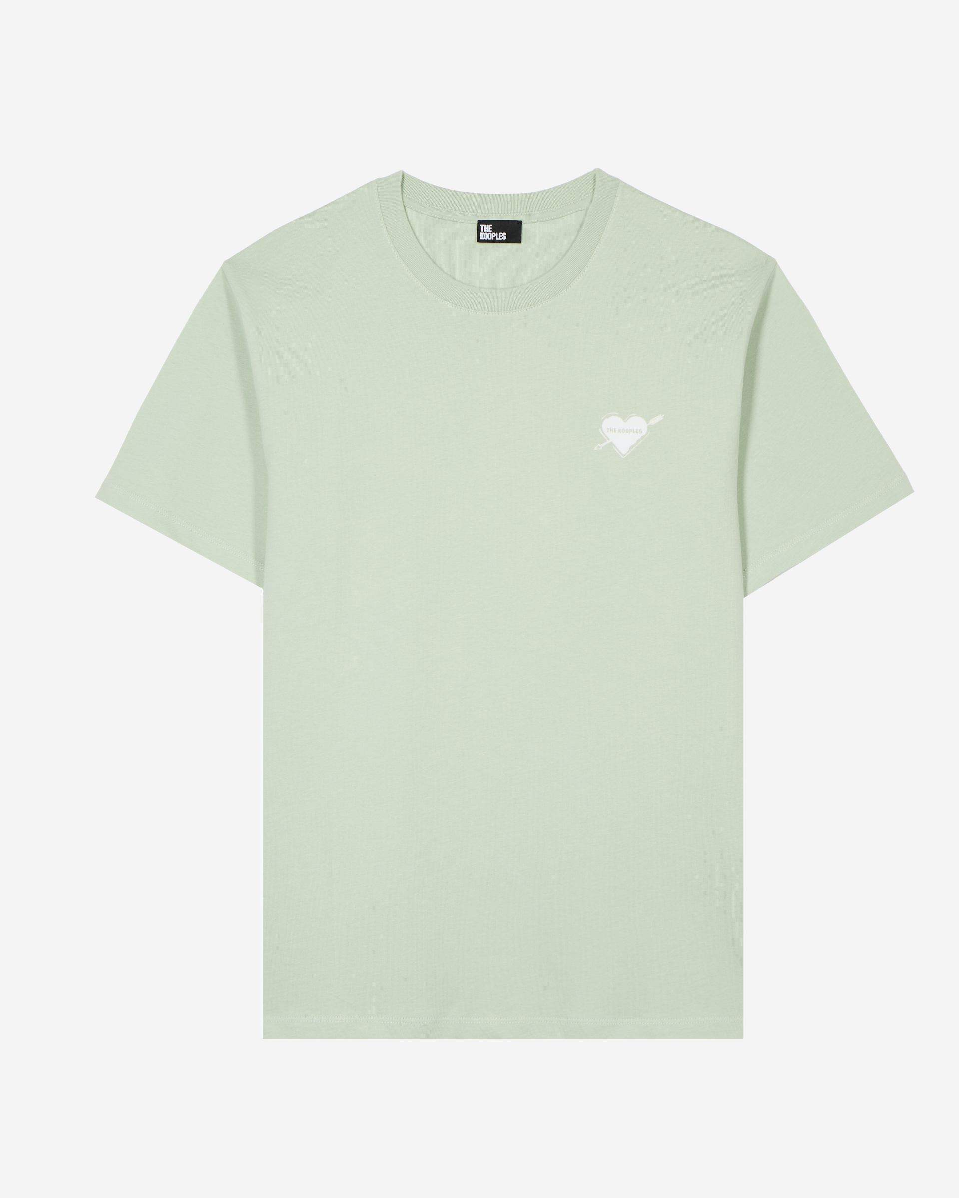 T-shirt with green heart flocking