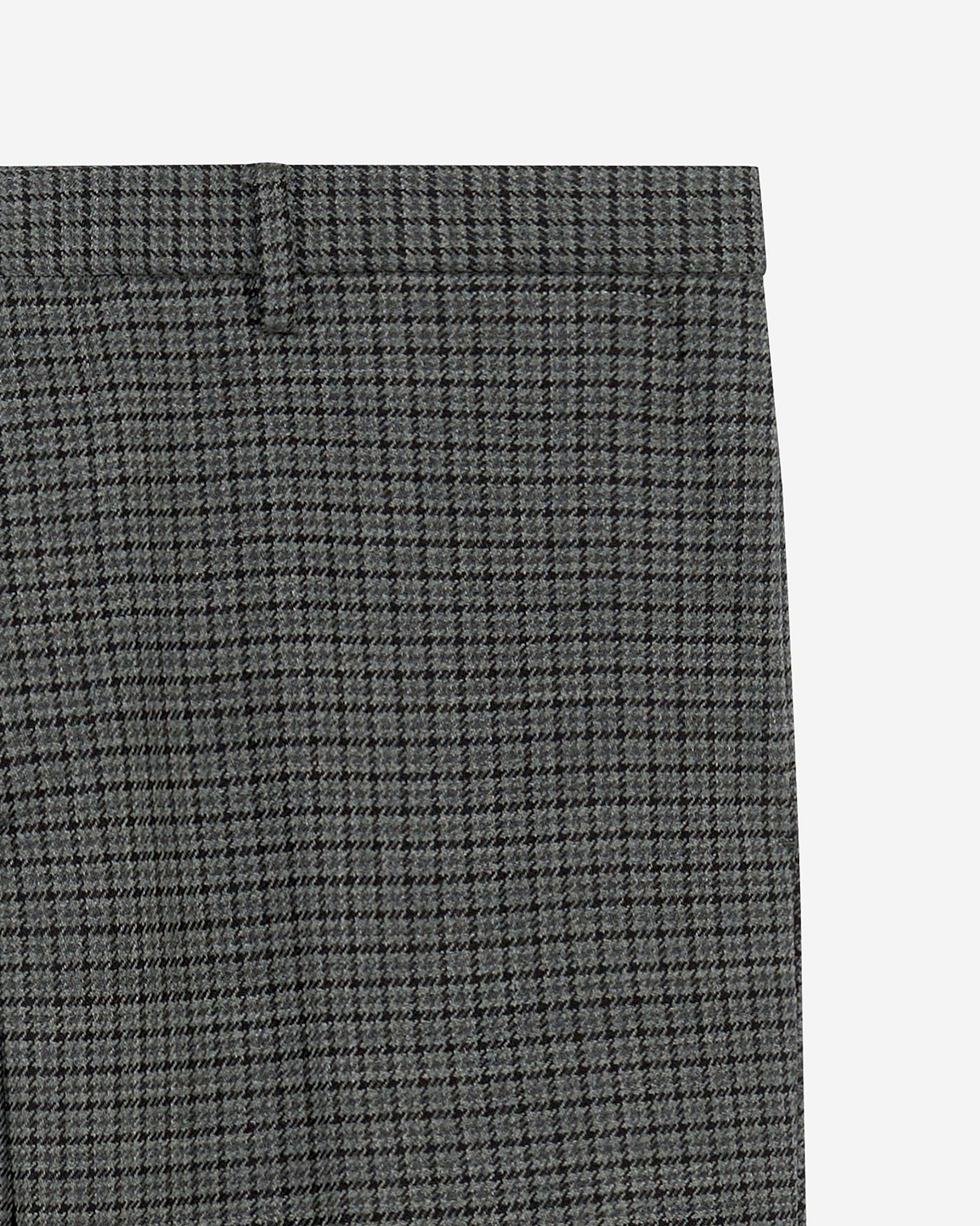 Black and grey houndstooth straight-leg suit pants