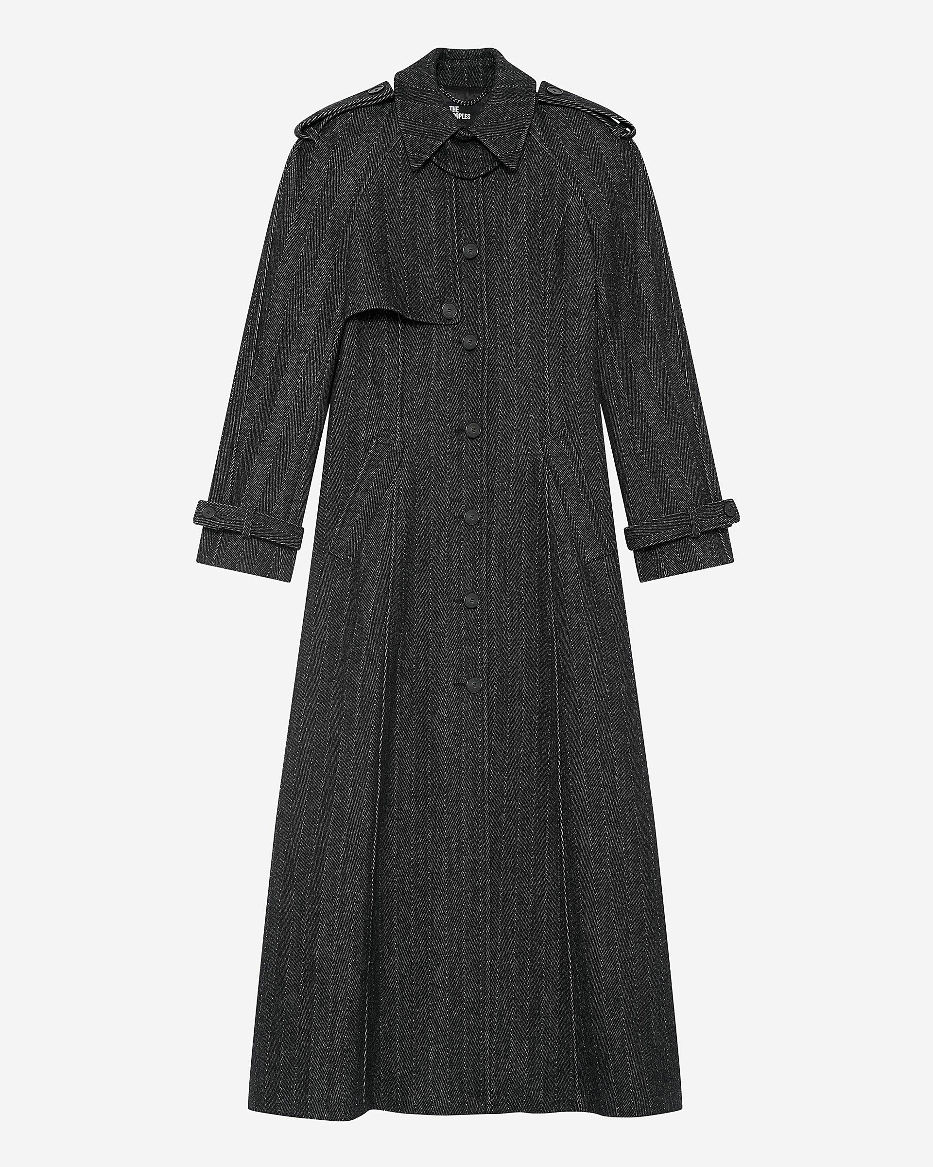 Long dark gray wool coat