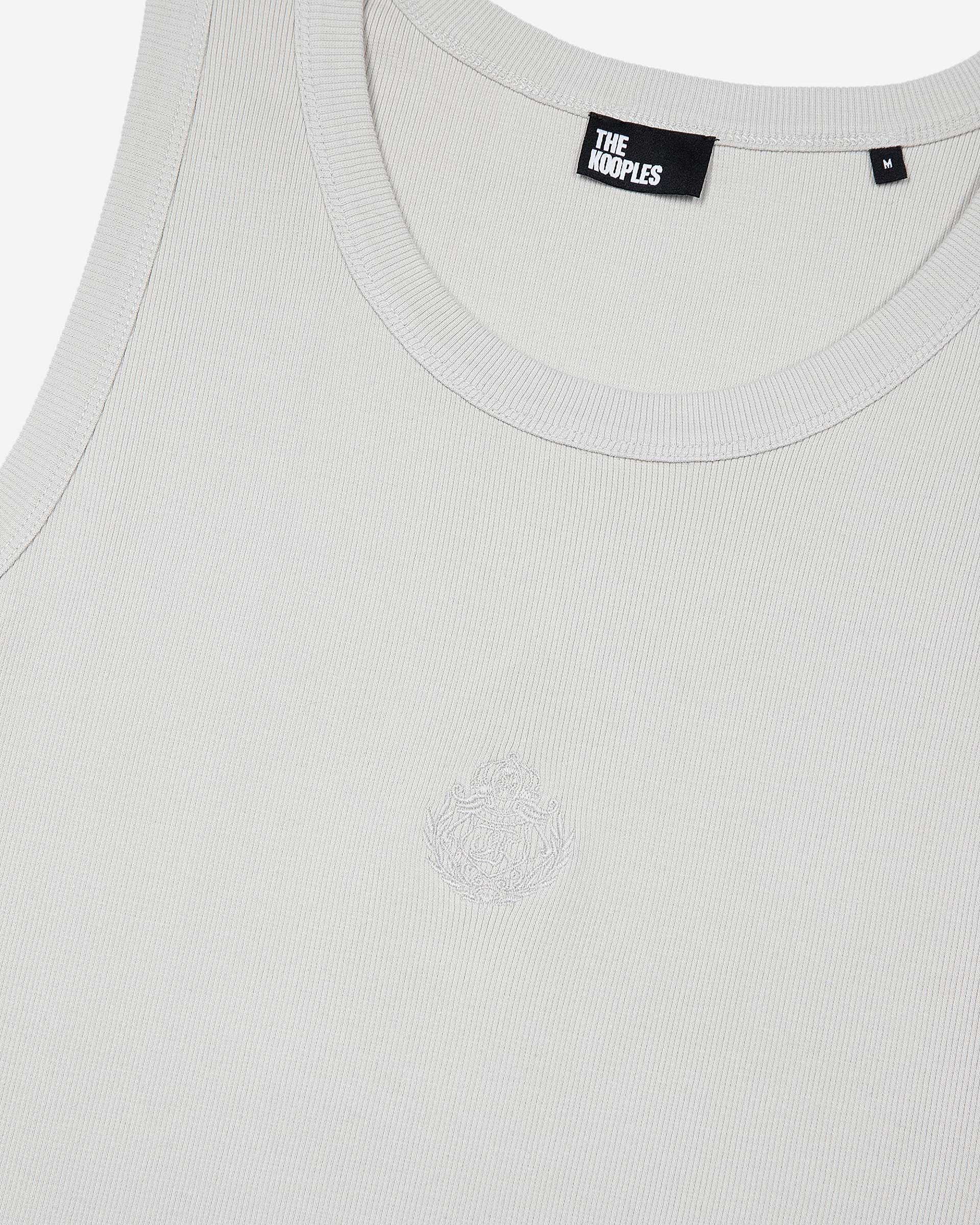 Tank top with grey coat-of-arms embroidery