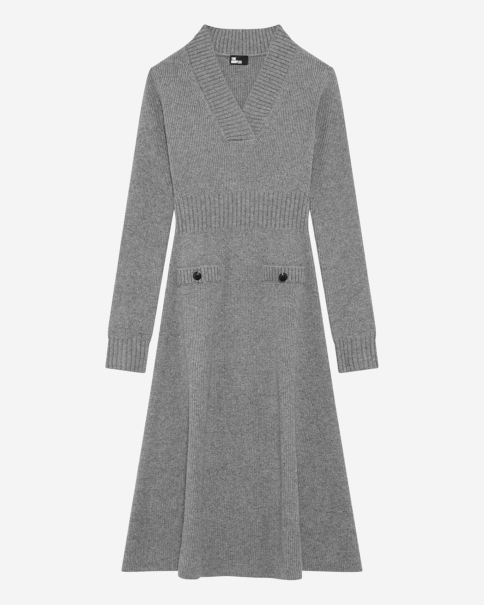 Long dress in grey wool