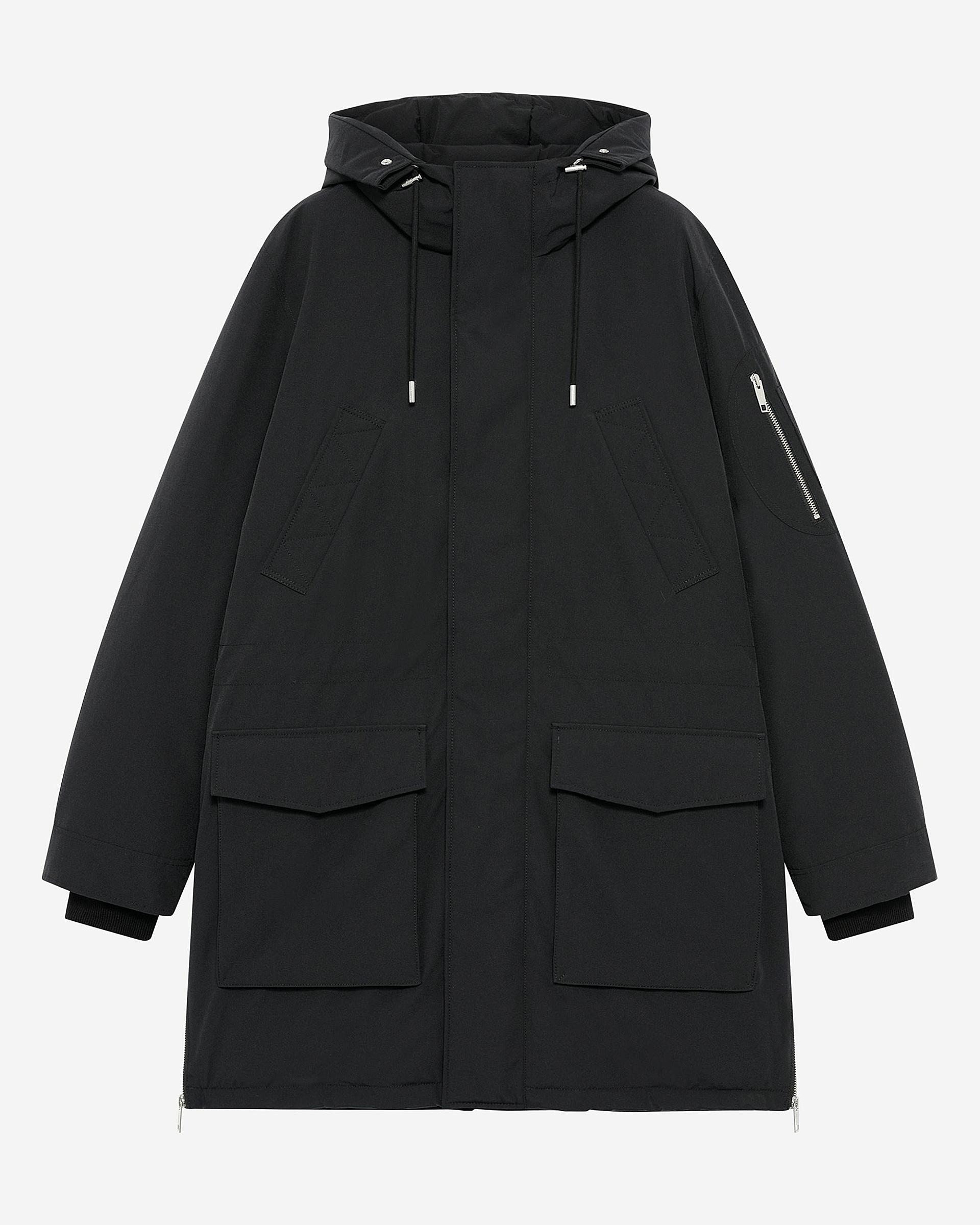 Grey water-repellent parka