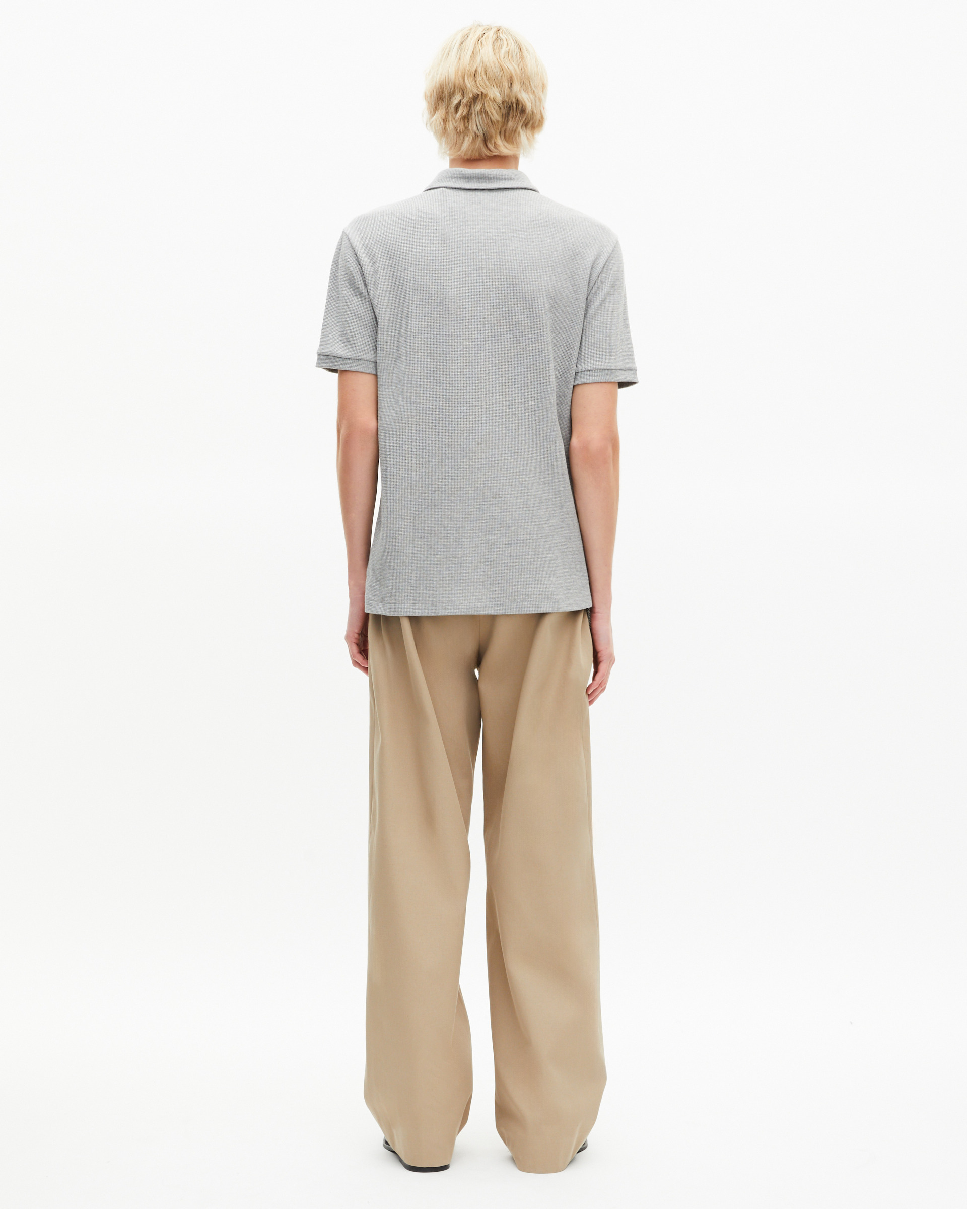 Honeycomb polo shirt with grey crest