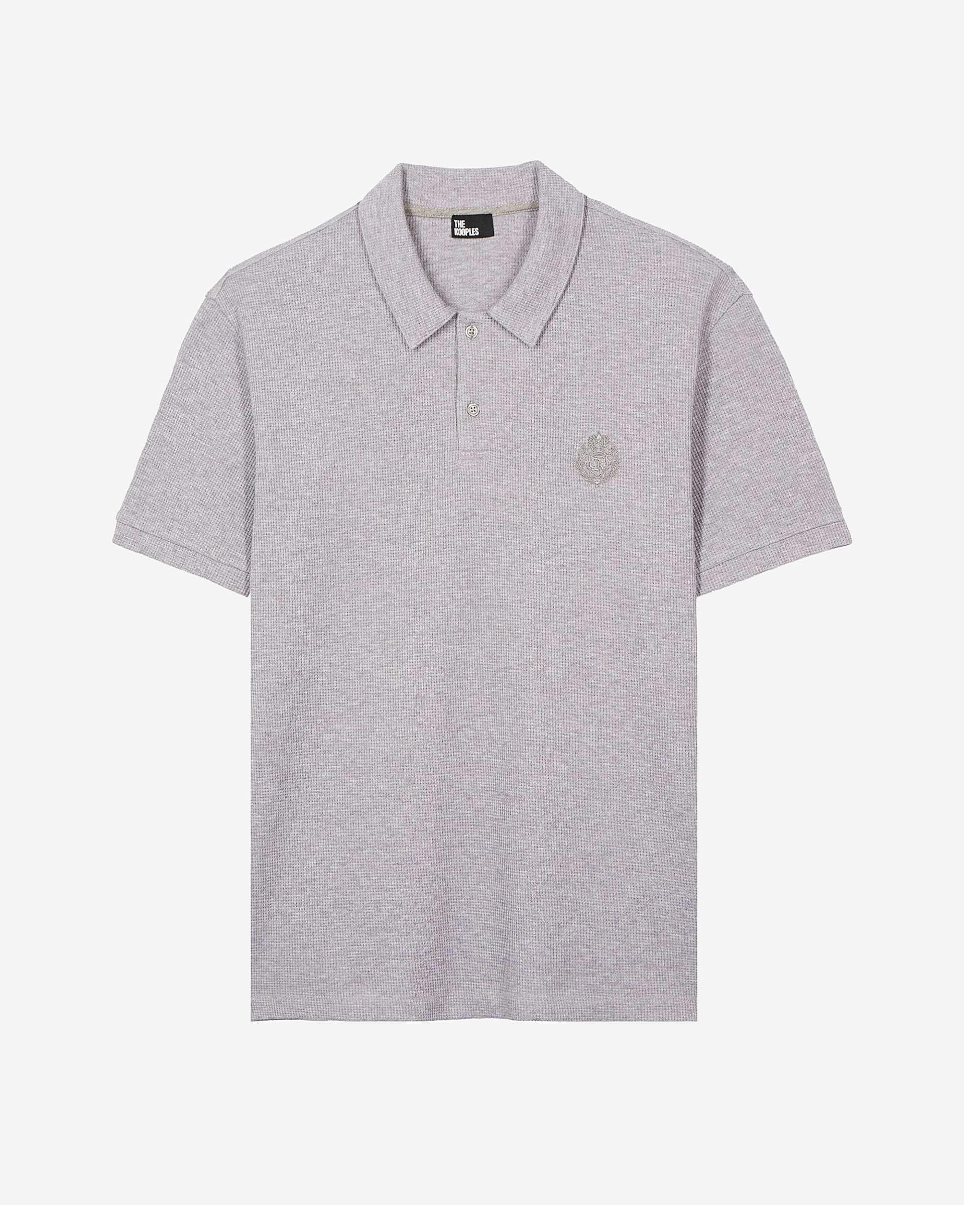 Honeycomb polo shirt with grey crest