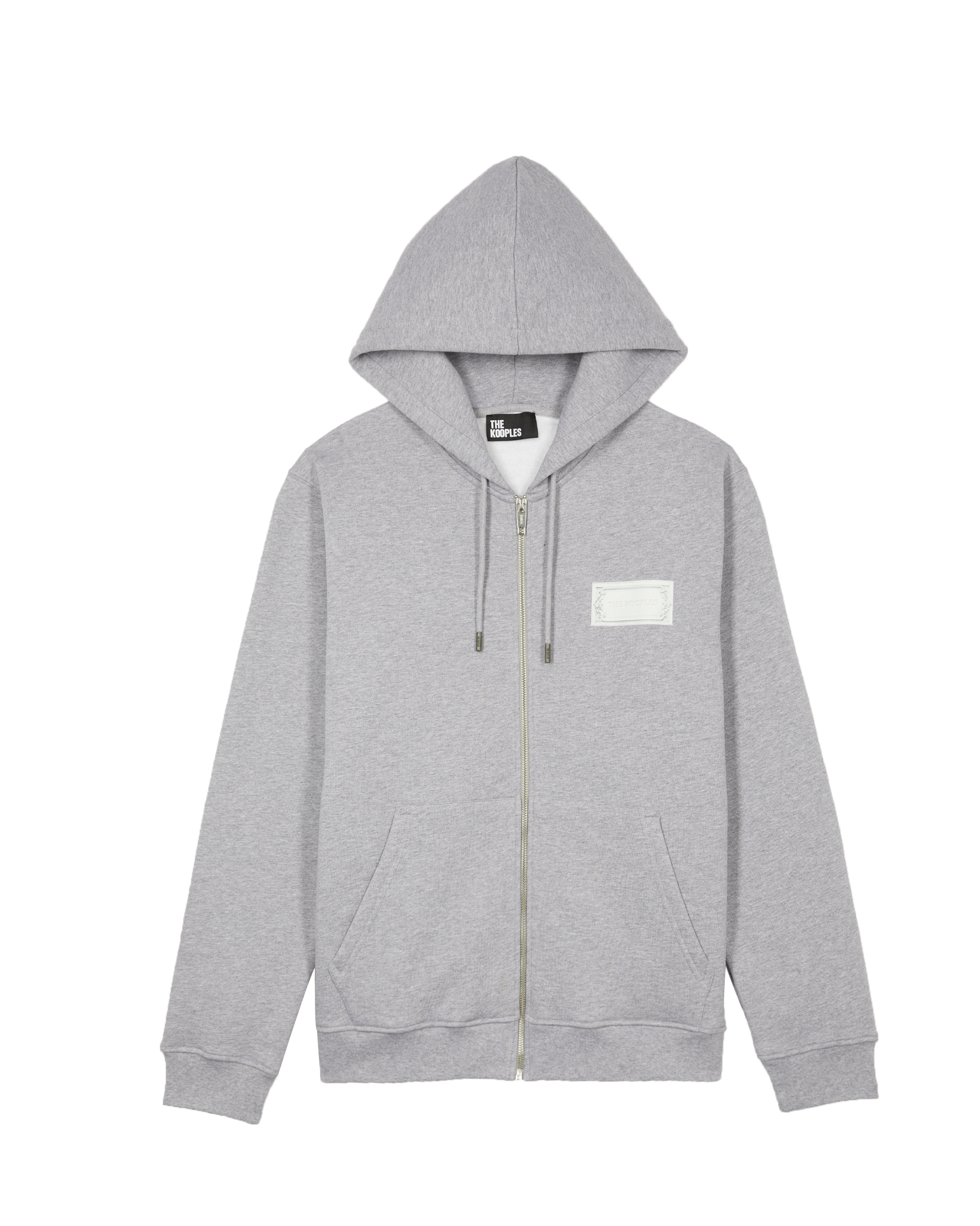 Zipped sweatshirt with black silk-screen print