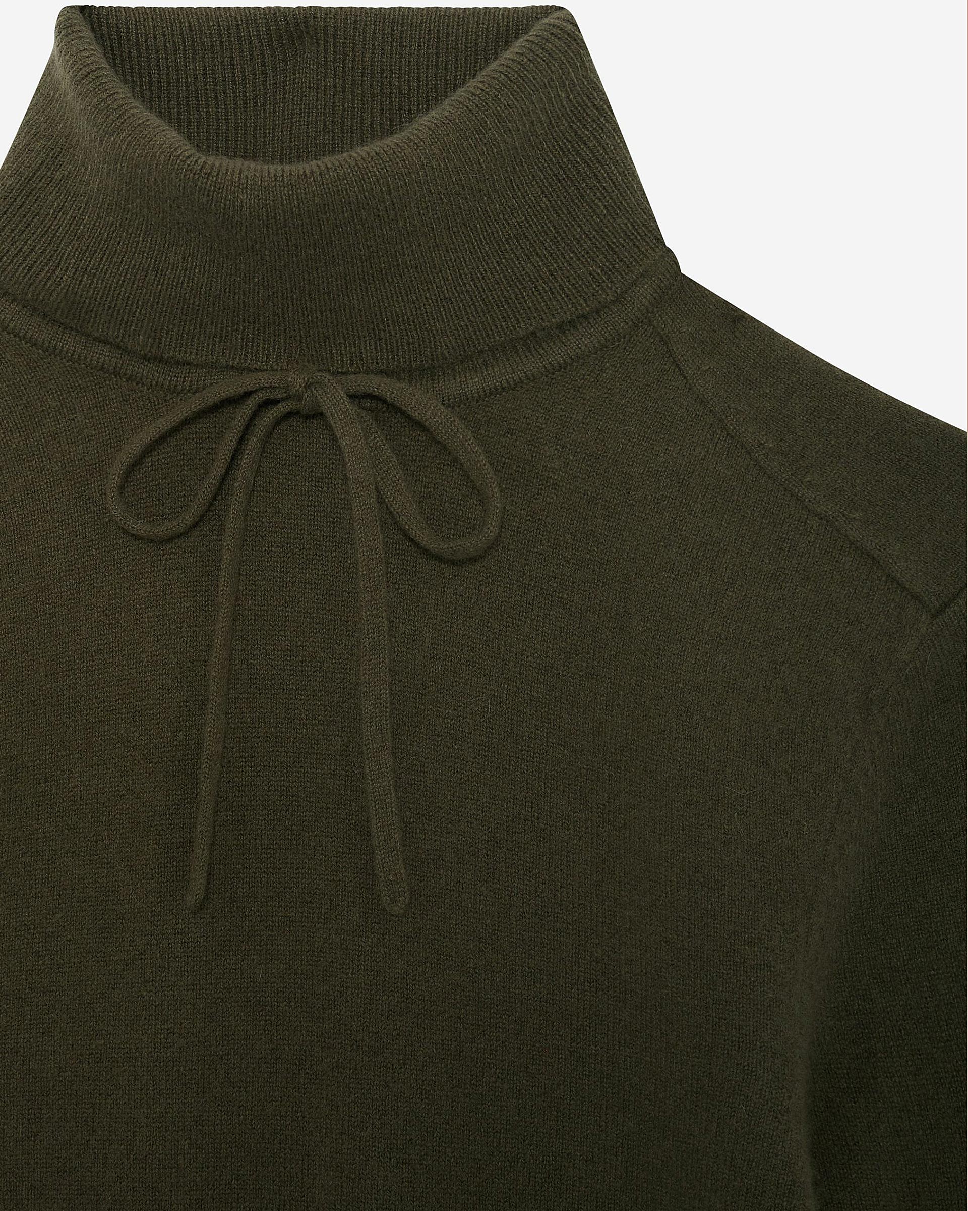 Khaki cashmere turtleneck sweater