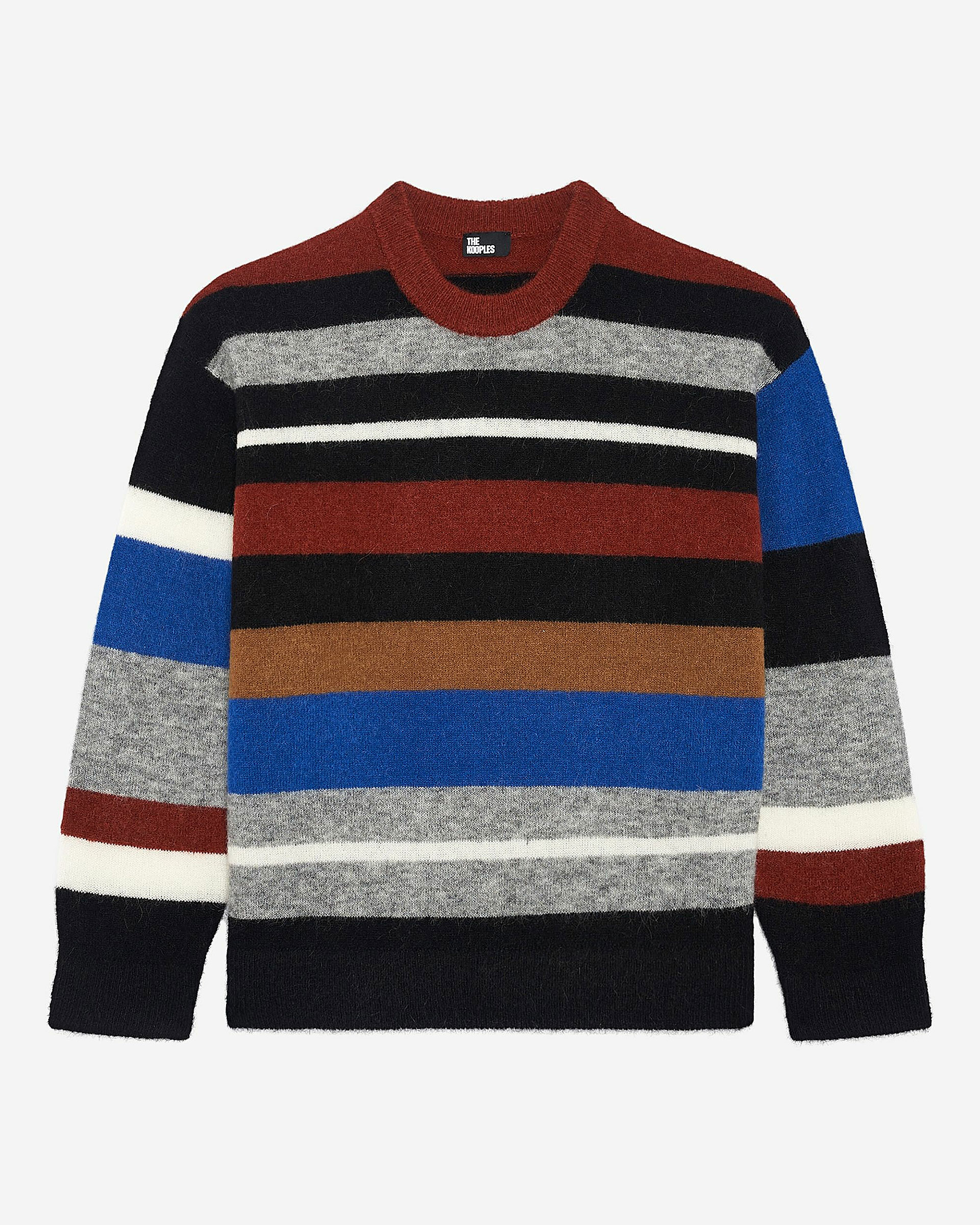 Wool blend sweater with multicolored stripes