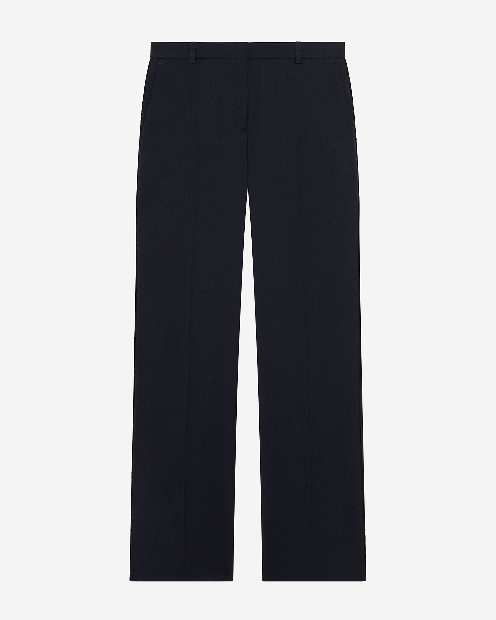 Straight navy wool pants
