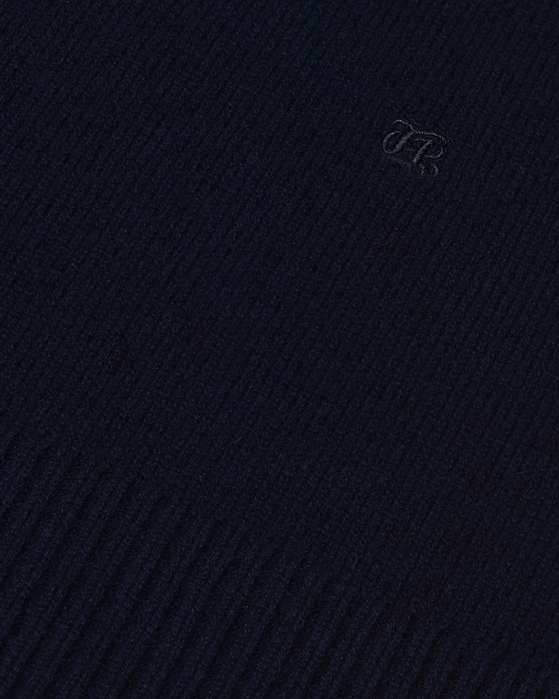 Navy cashmere stand-up collar sweater