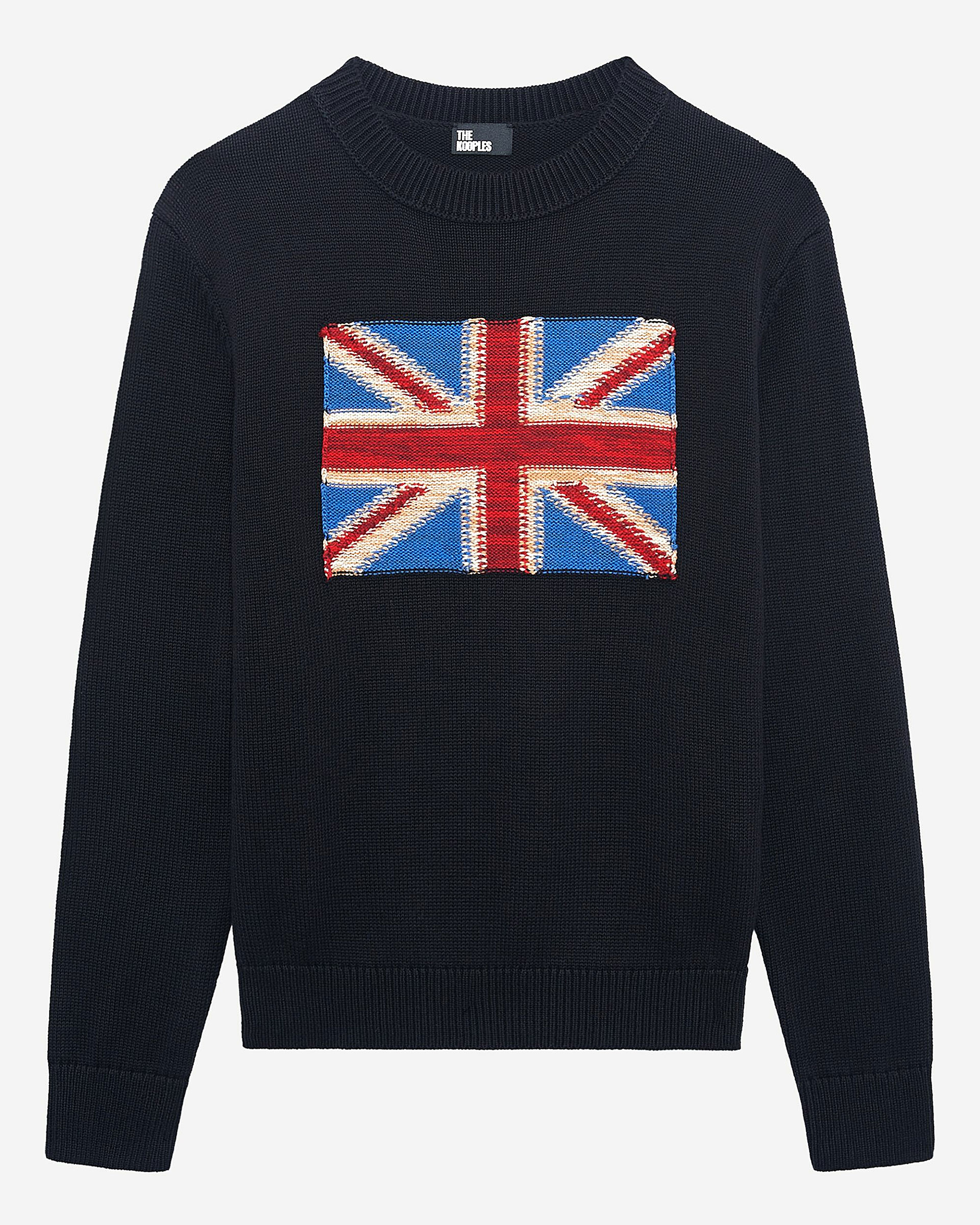 Navy cotton English flag sweater