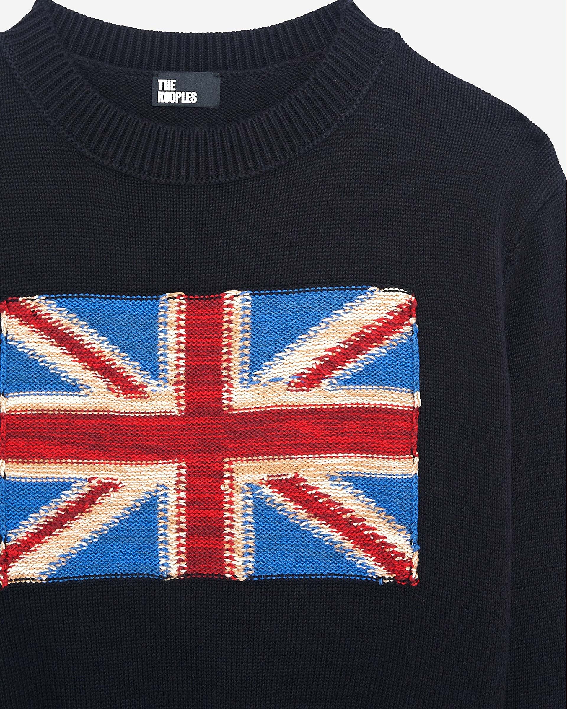 Navy cotton English flag sweater