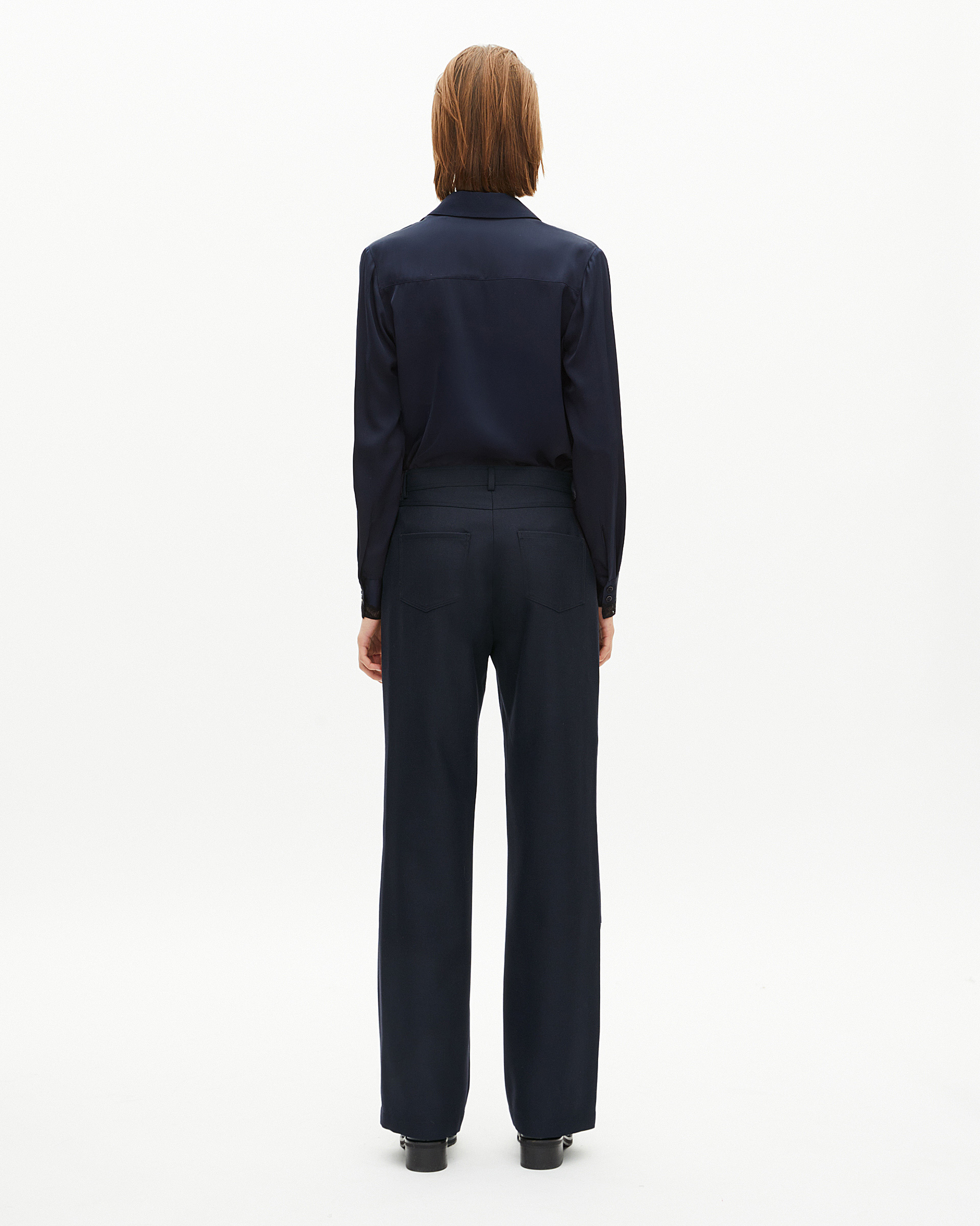 Navy button-down pants