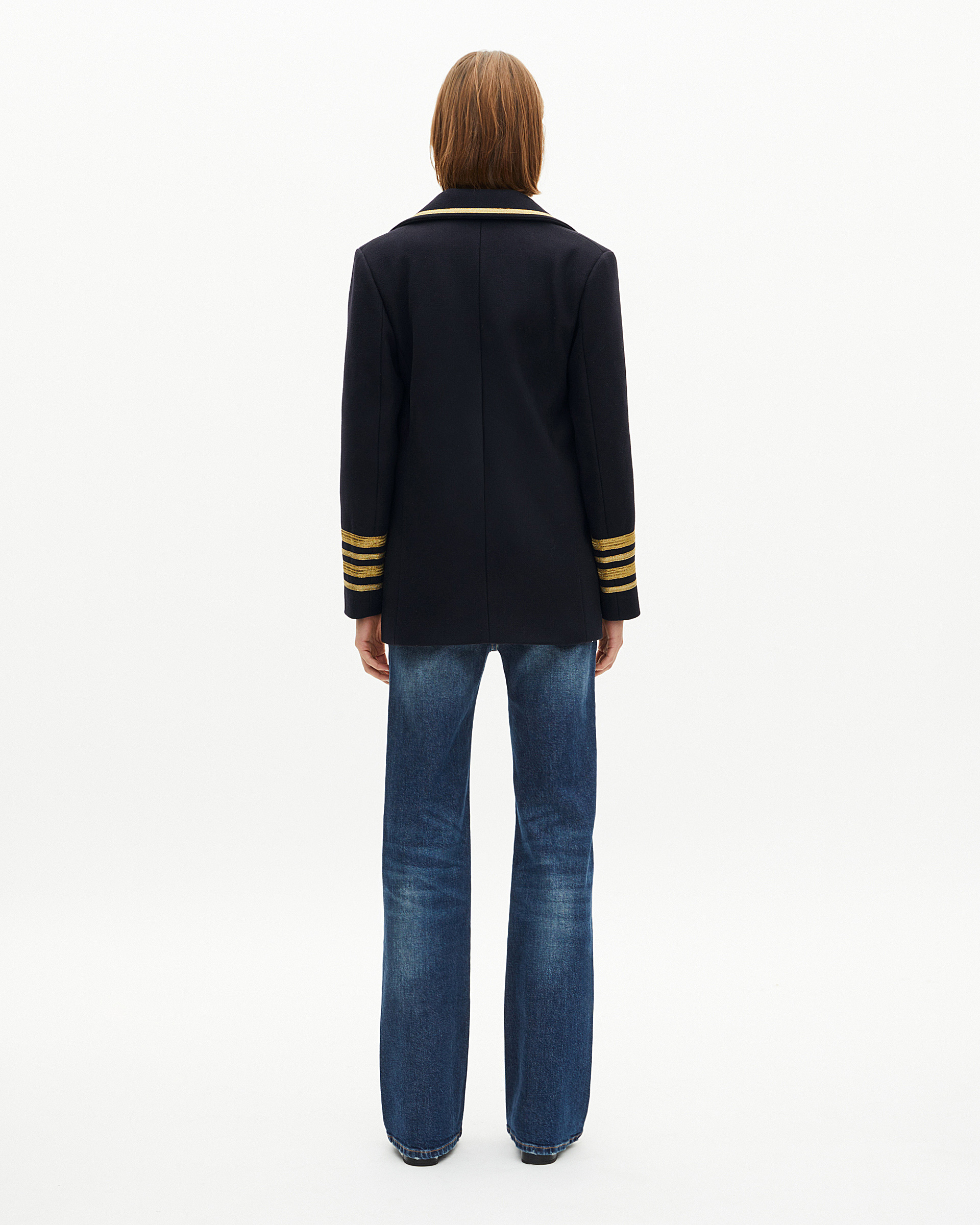 Officer's pea jacket in navy wool