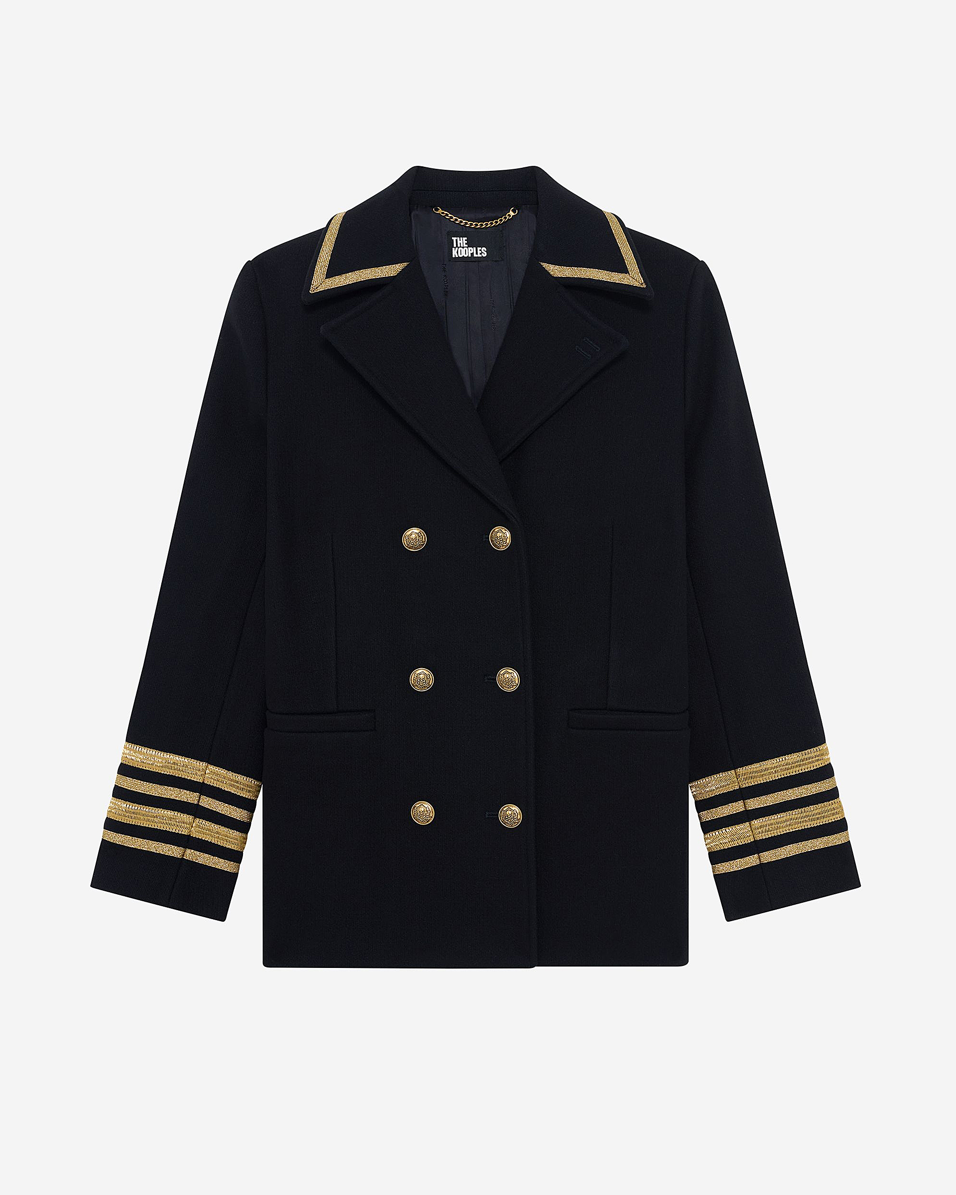 Officer's pea jacket in navy wool