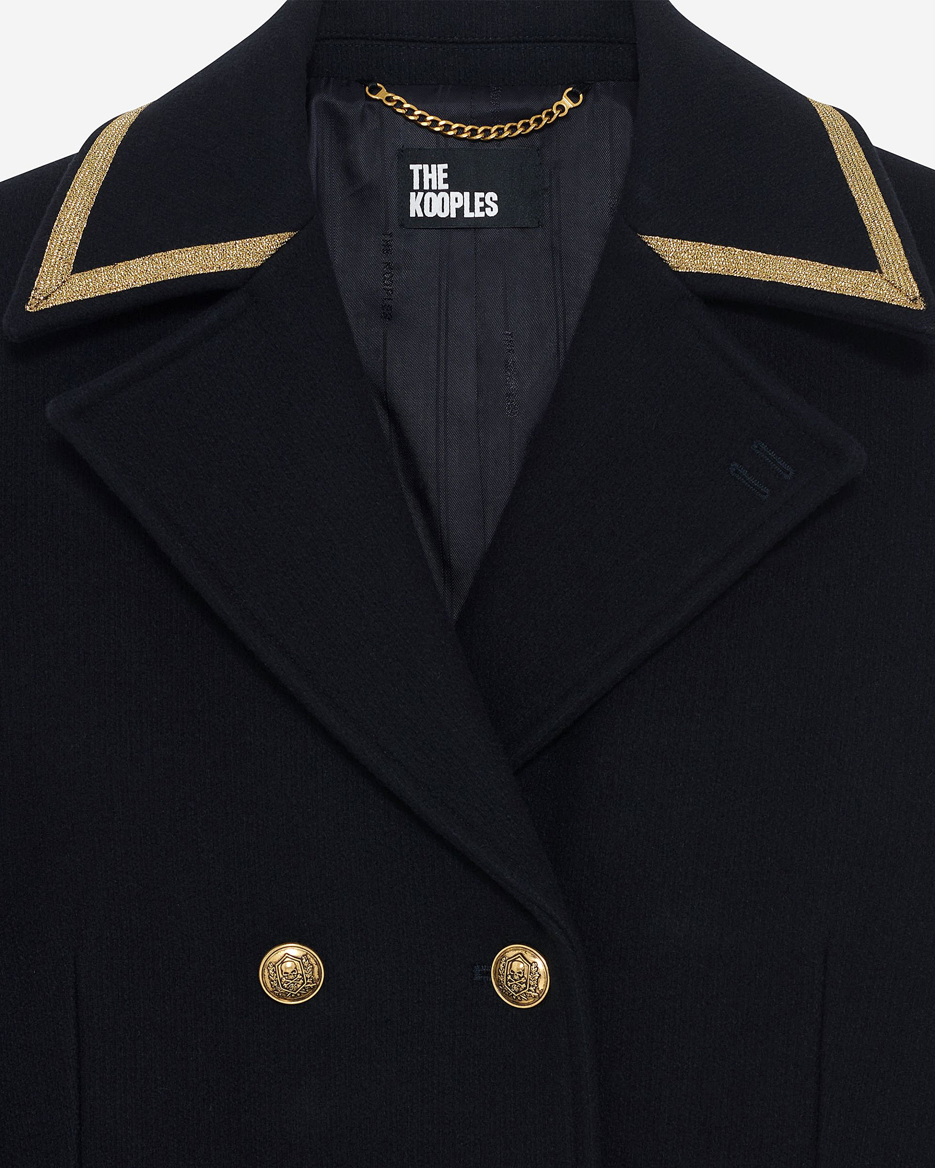 Officer's pea jacket in navy wool